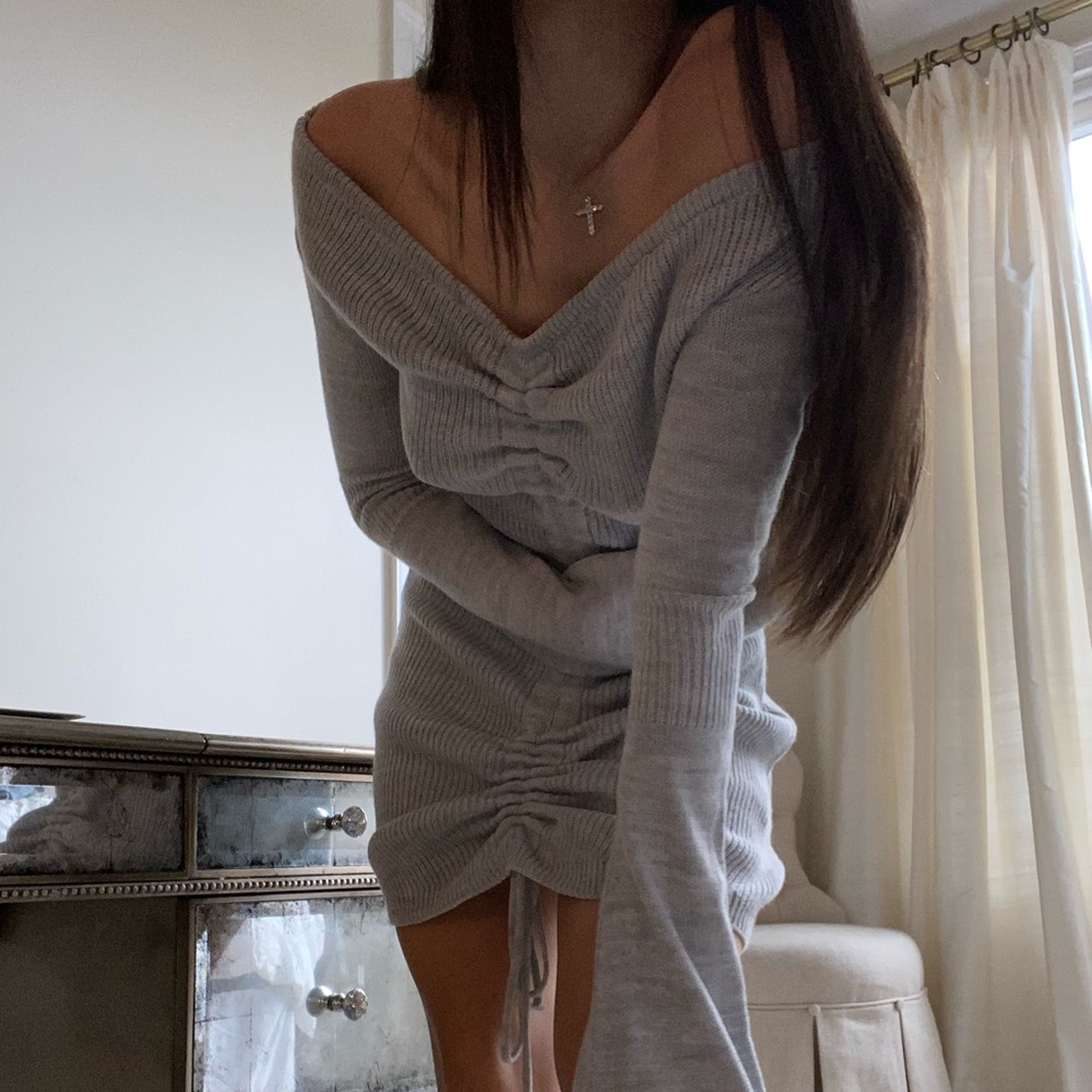 Prettylittlething Ruched Knit Dress